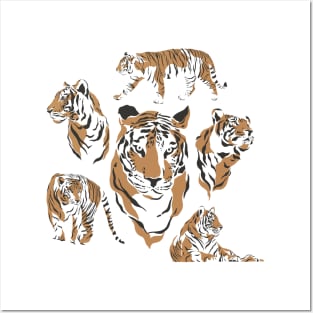 Minimalist Tigers Posters and Art